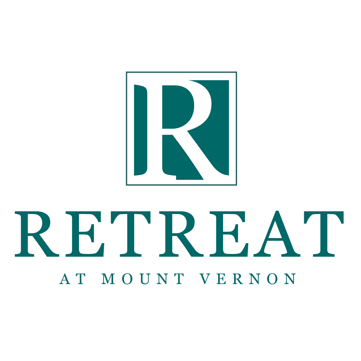 A logo with the letter R inside a box and the words "Retreat at Mount Vernon" below it.